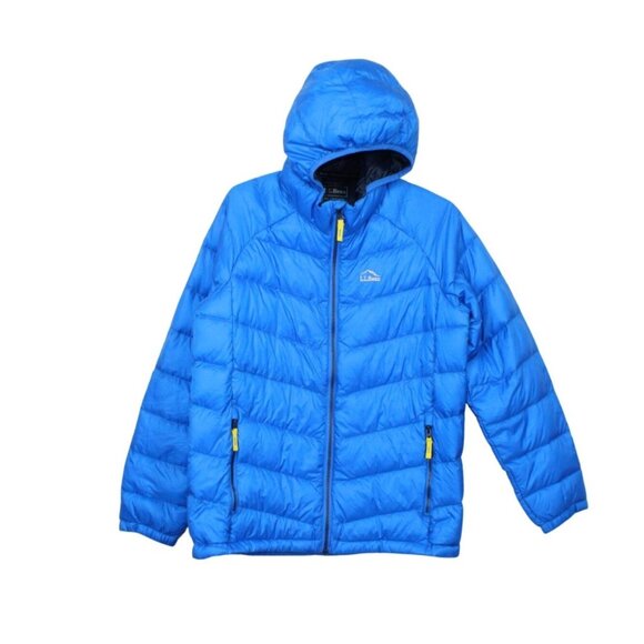 LL Bean Kids' Ultralight 650 Down Jacket Quilted Blue Size L 14-16